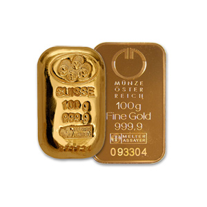 100g Gold Bar 3.215 ounces - Random Manufacturer