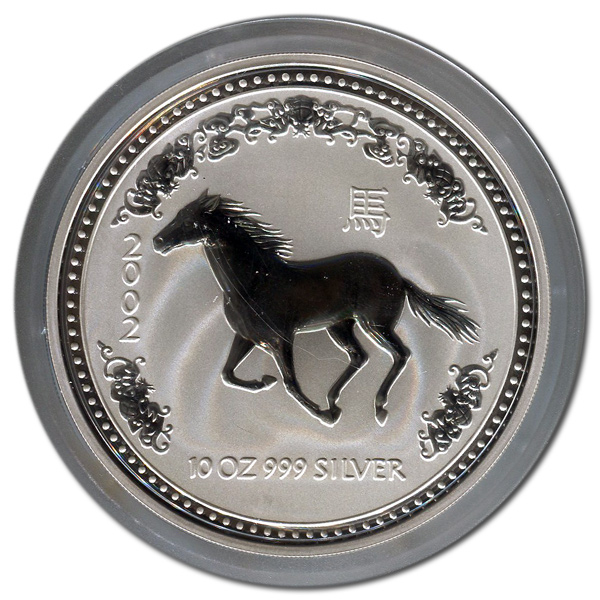 2002 Australia 10 oz Silver Lunar Horse