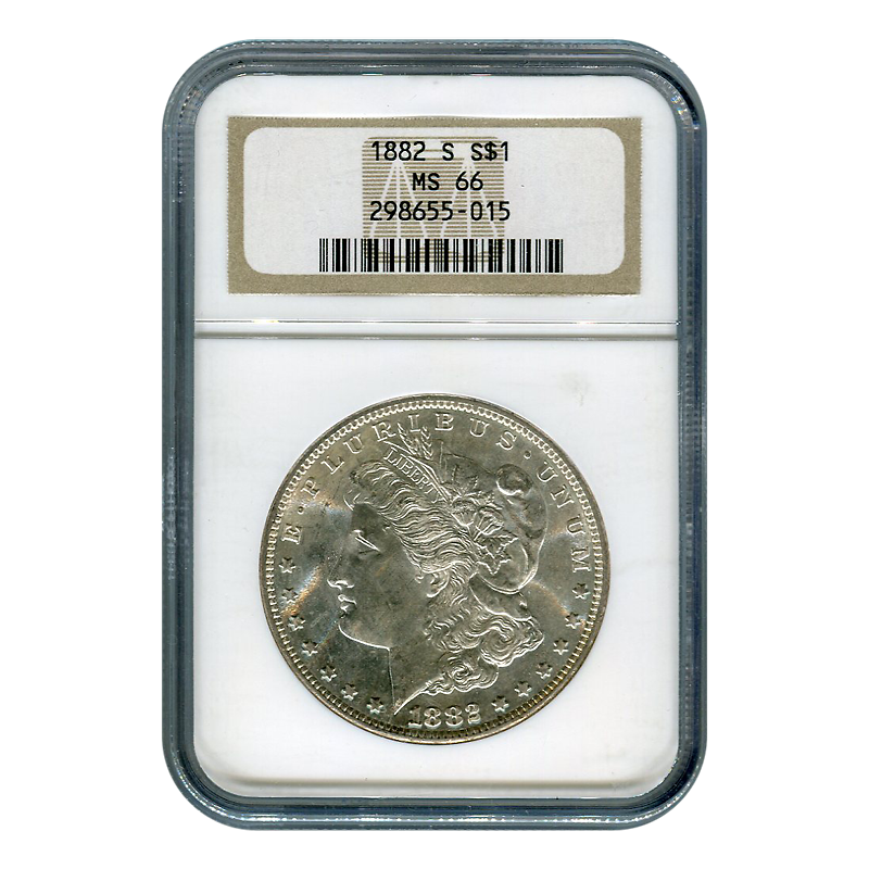 Certified Morgan Silver Dollar 1882-S MS66 NGC