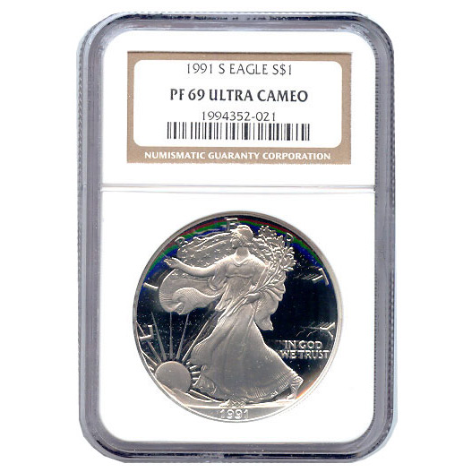 Certified Proof Silver Eagle PF69 1991