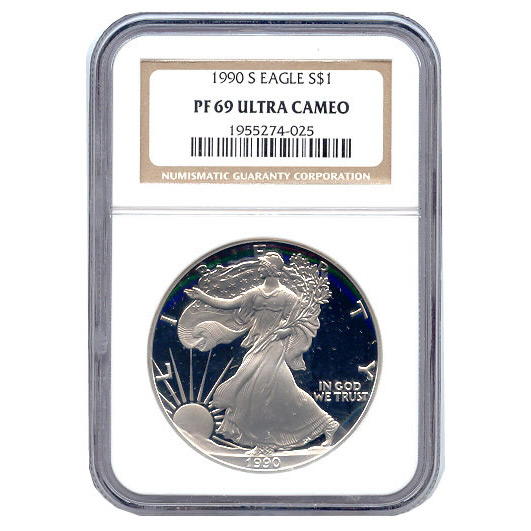 Certified Proof Silver Eagle PF69 1990