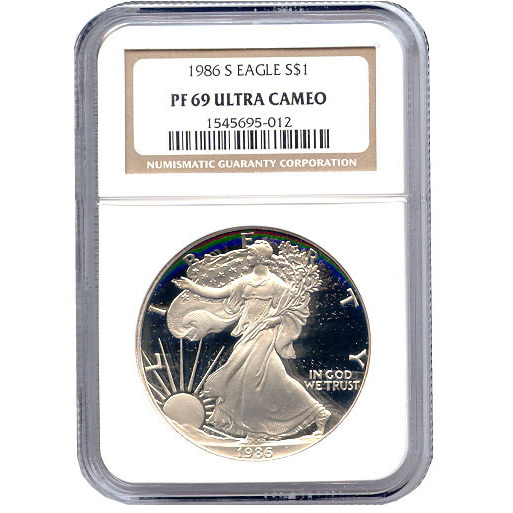 Certified Proof Silver Eagle PF69 1986