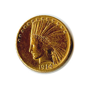 Early Gold Bullion $10 Indian Jewelry Grade
