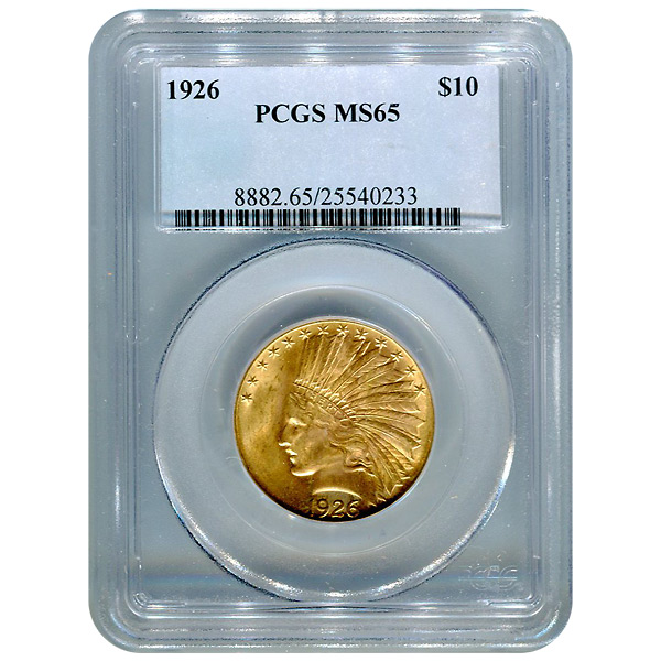 Certified US Gold $10 Indian MS65 (Dates Our Choice) PCGS or NGC