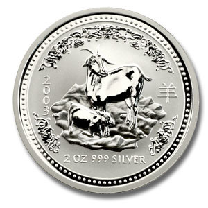 2003 Australia 2 oz Silver Lunar Goat