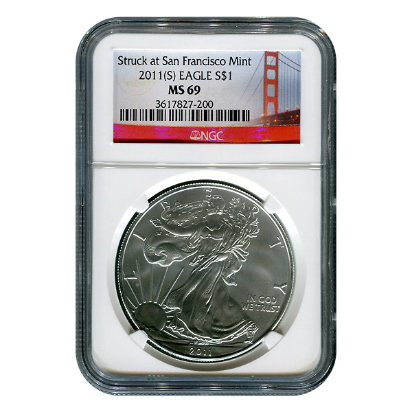 Certified Uncirculated Silver Eagle 2011(S) (San Francisco) MS69