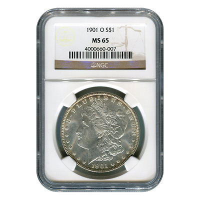 Certified Morgan Silver Dollar 1901-O MS65 NGC