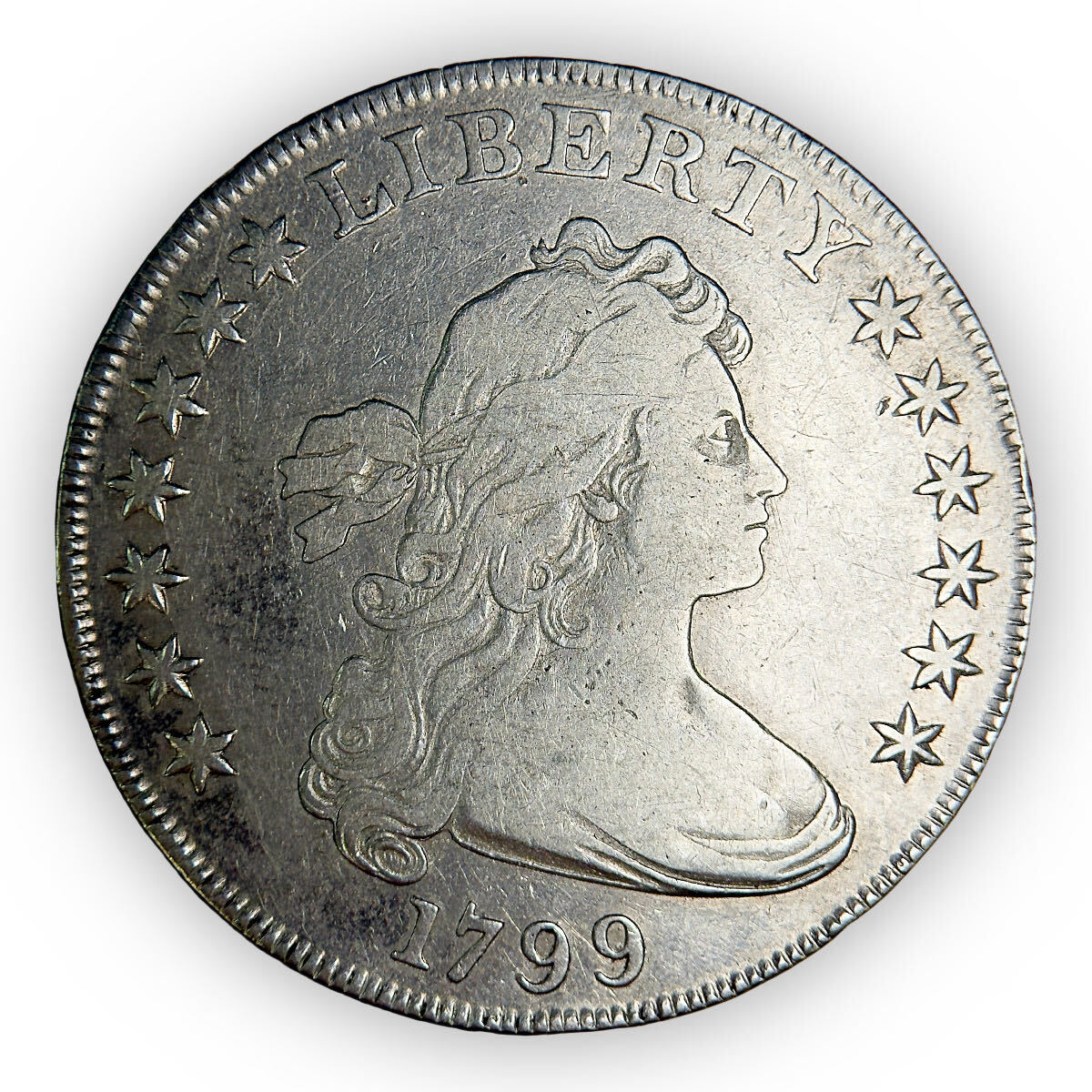 Draped Bust Dollar Heraldic Eagle Reverse 1799 Fine To Very Fine