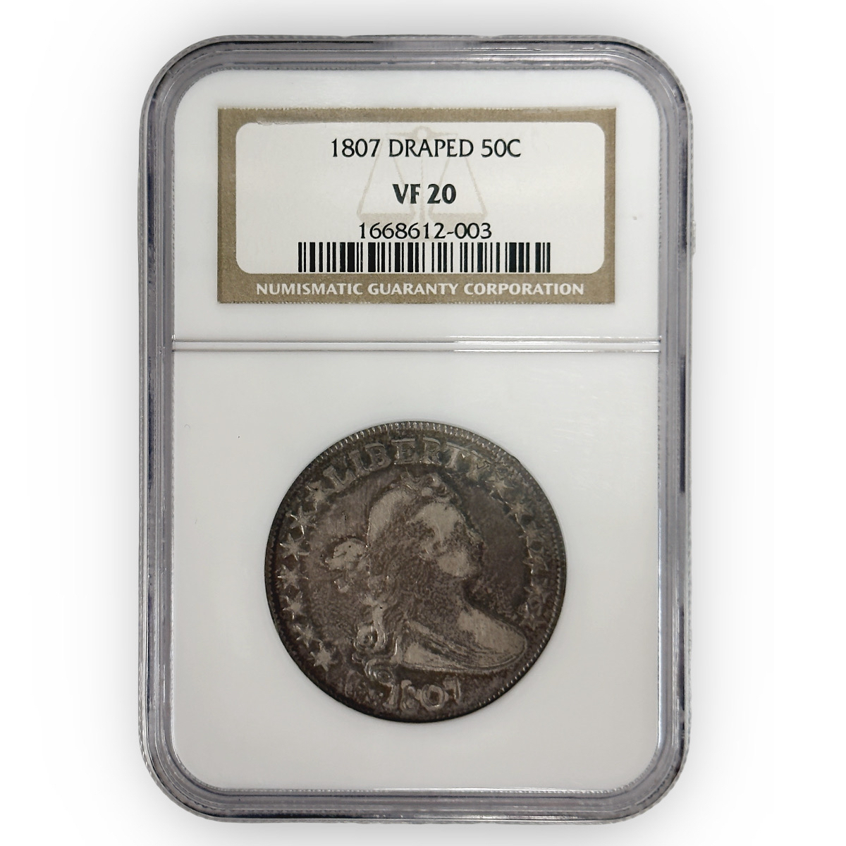 Certified Bust Half Dollar 1807 VF20 NGC
