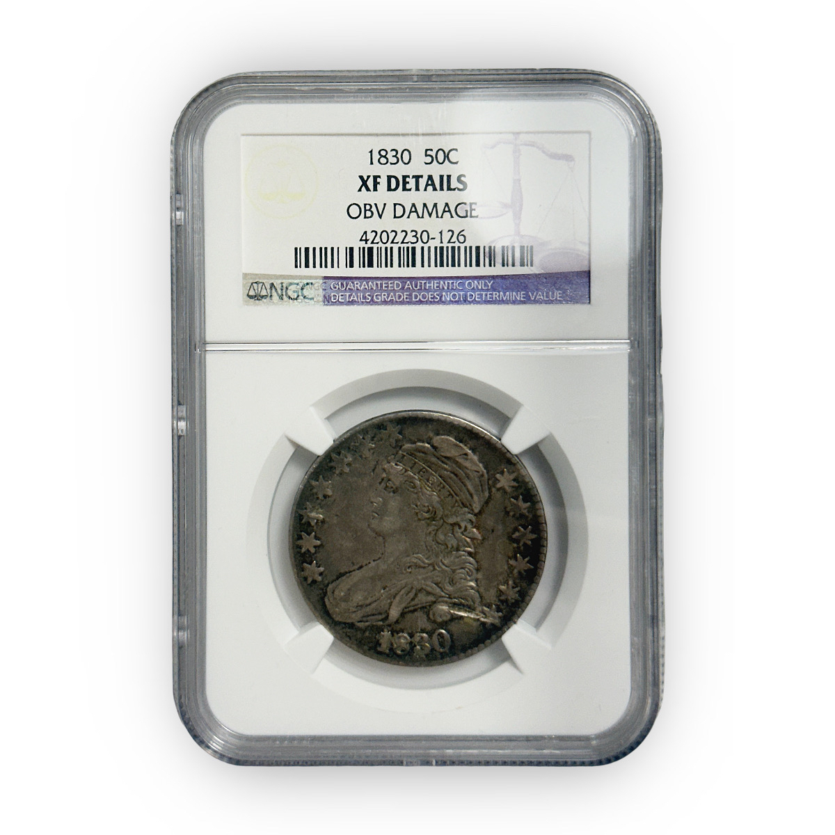 Certified Bust Half Dollar 1830 Large 0 XF Details NGC