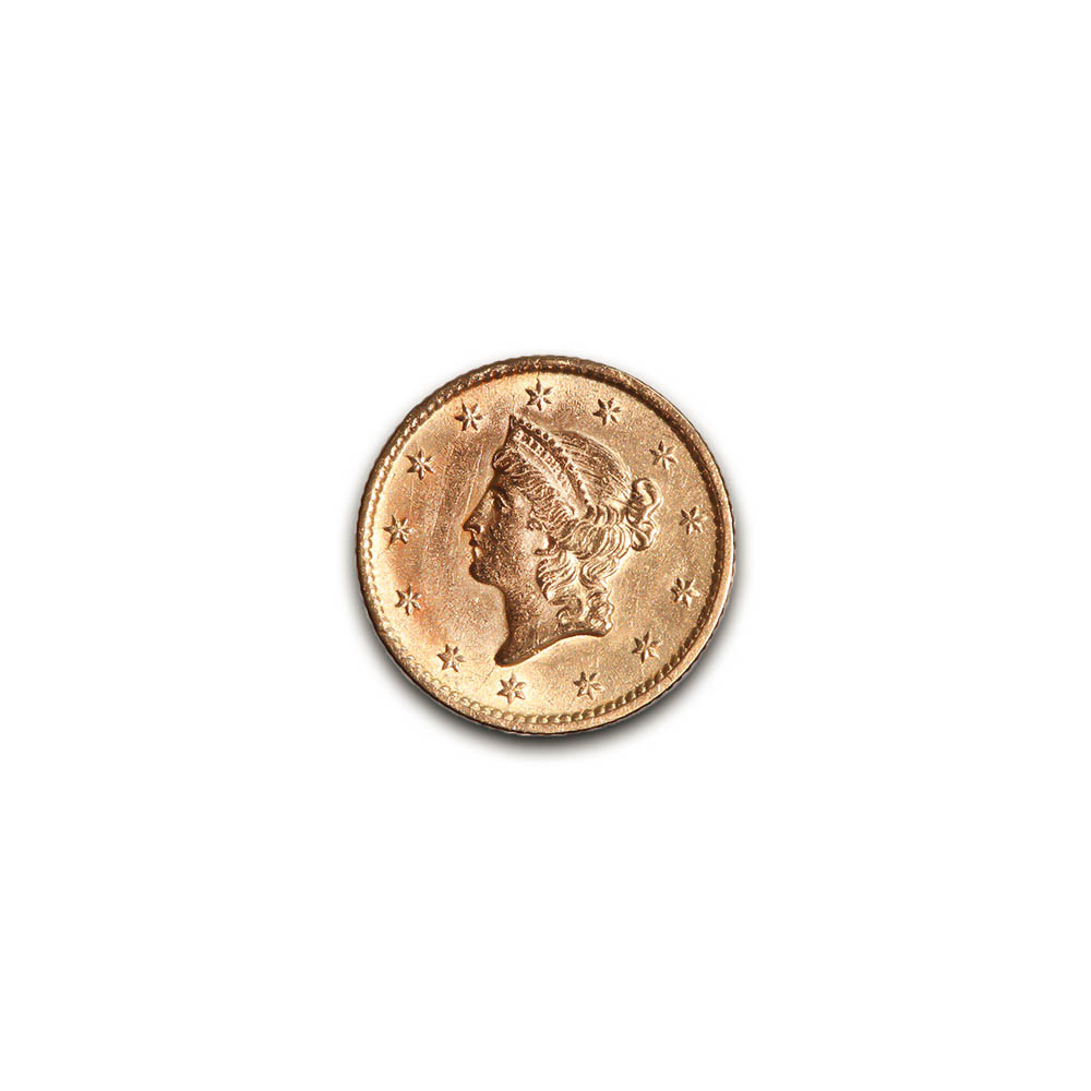 $1 Gold Liberty 1854 Type I AU