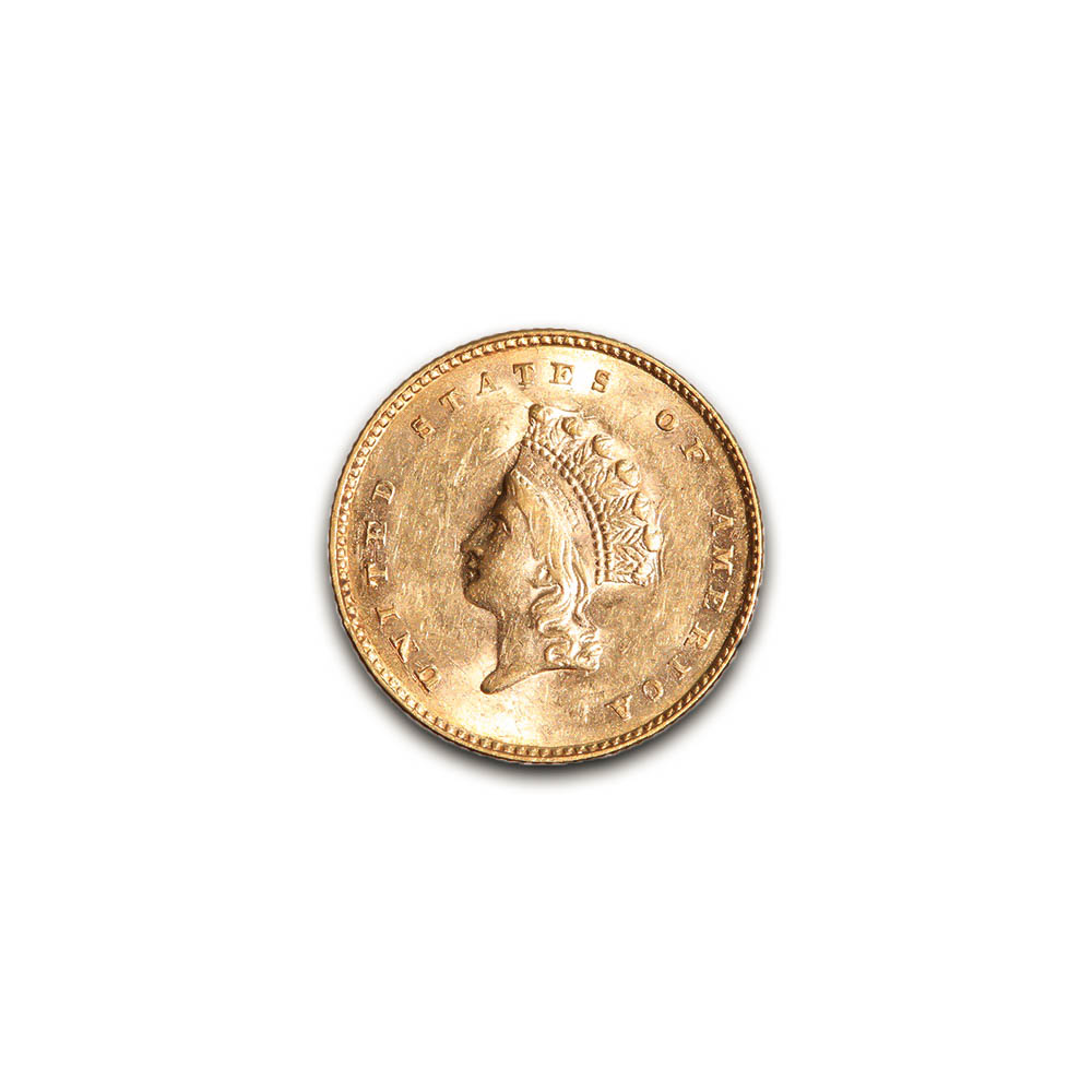 $1 Gold Liberty 1855 Type II AU