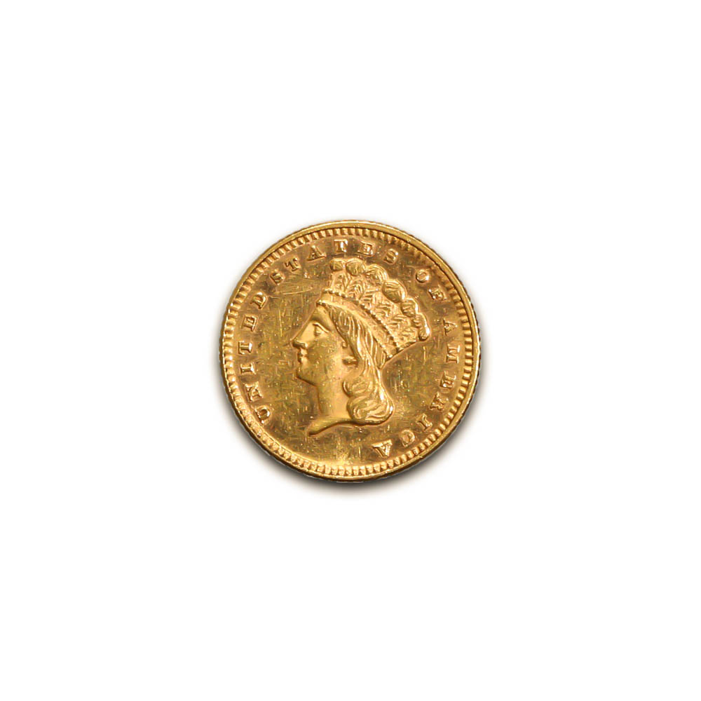 $1 Gold Liberty 1872 Type III AU