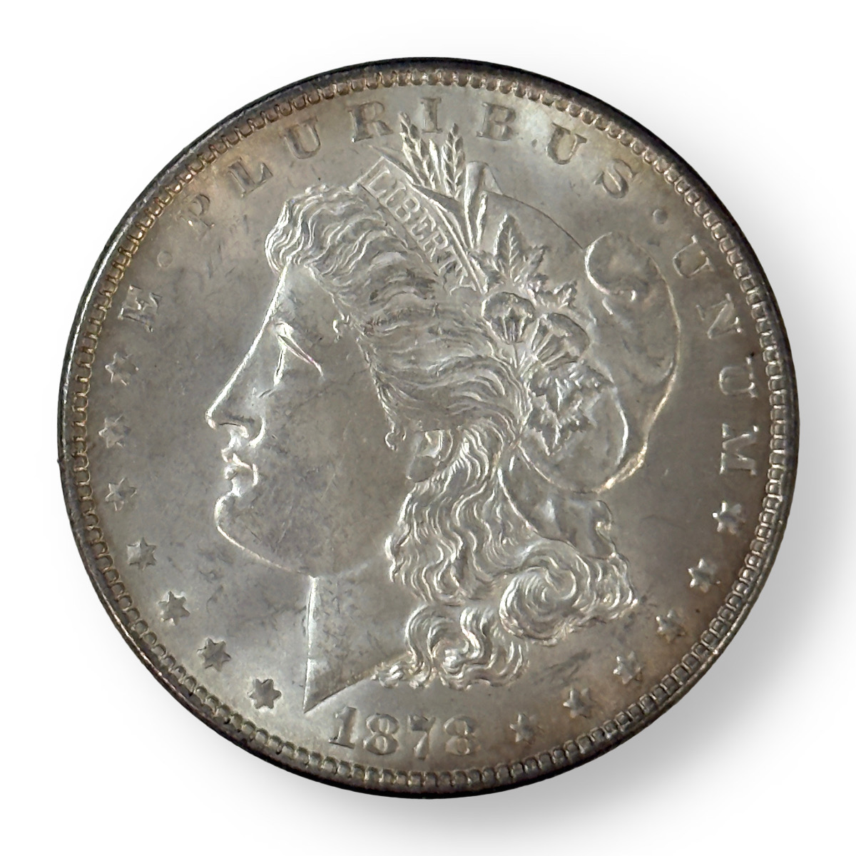 Morgan Silver Dollar Uncirculated 1878 7/8 Strong Peripheral Toning