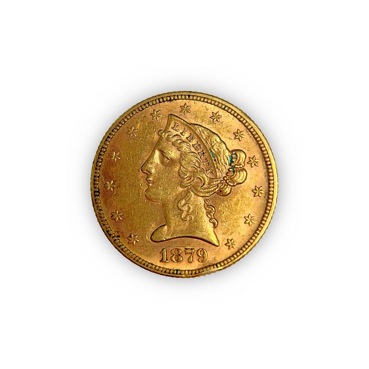 $5 Gold Liberty 1879 AU