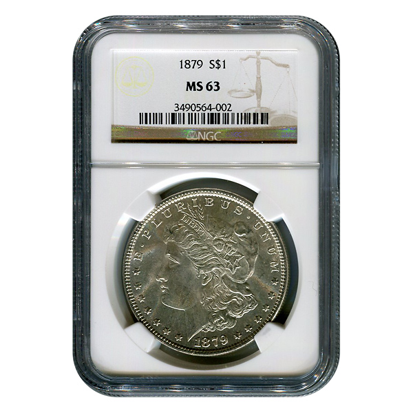 Certified Morgan Silver Dollar 1879 MS63 NGC