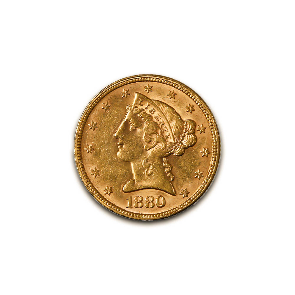 $5 Gold Liberty 1880 XF