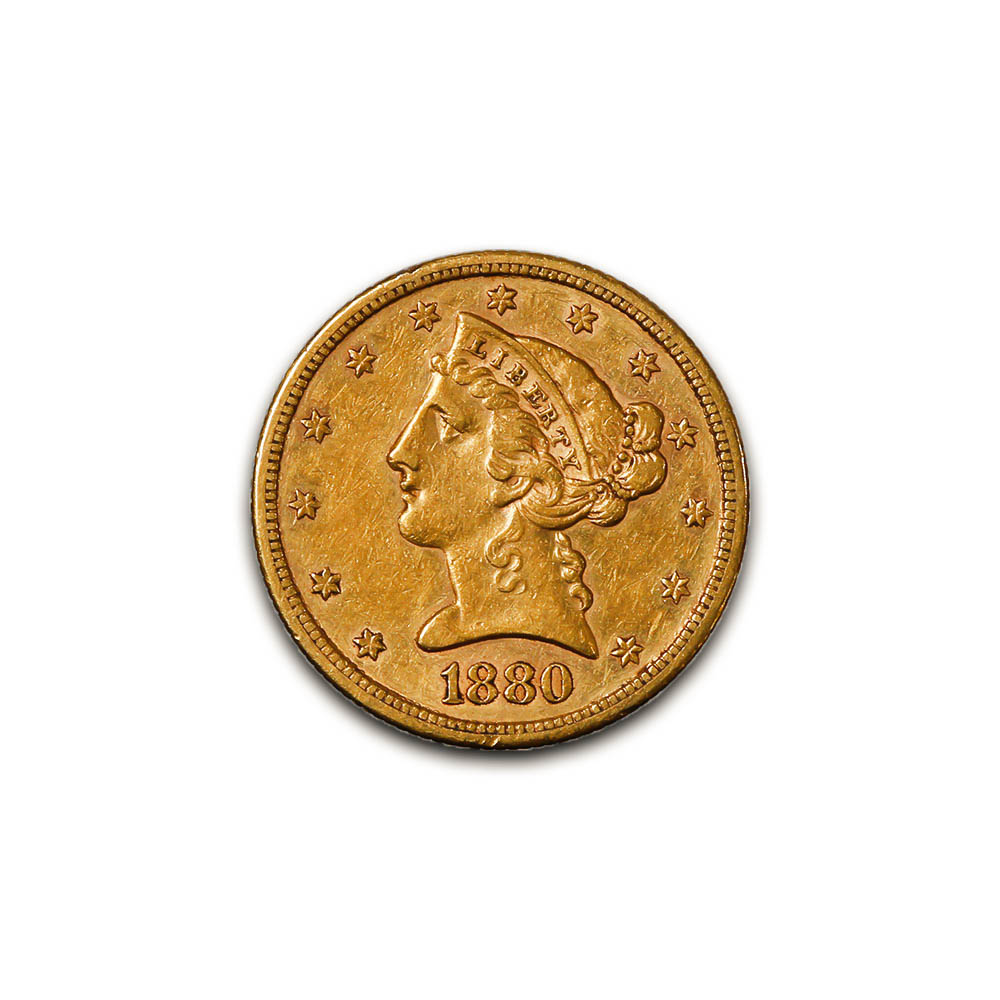 $5 Gold Liberty 1880-S XF