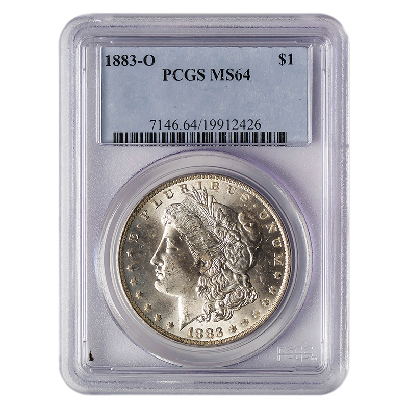 Certified Morgan Silver Dollar 1883-O MS64 PCGS