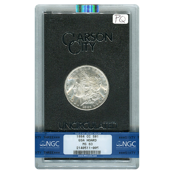 Carson City Morgan Silver Dollar 1884-CC GSA MS63 NGC