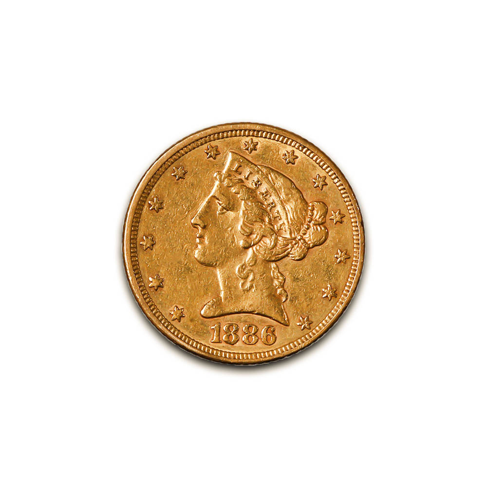 $5 Gold Liberty 1886 XF