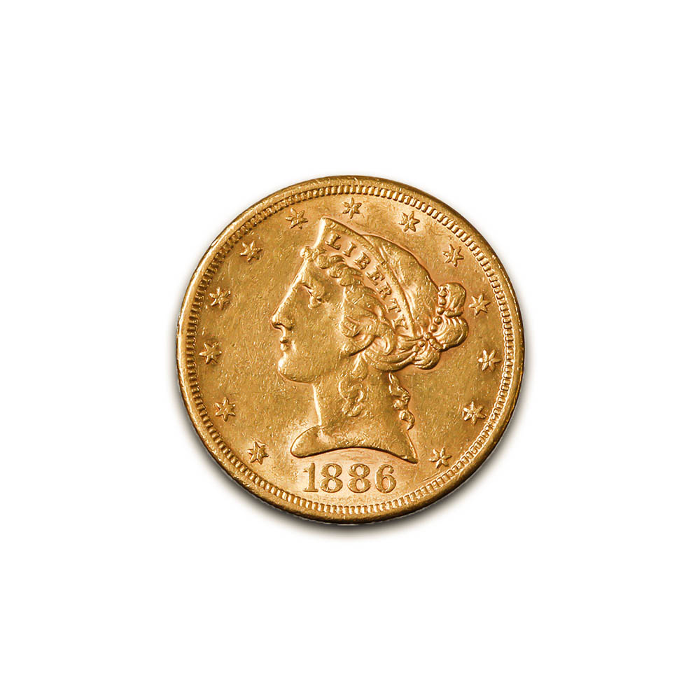 $5 Gold Liberty 1886-S XF