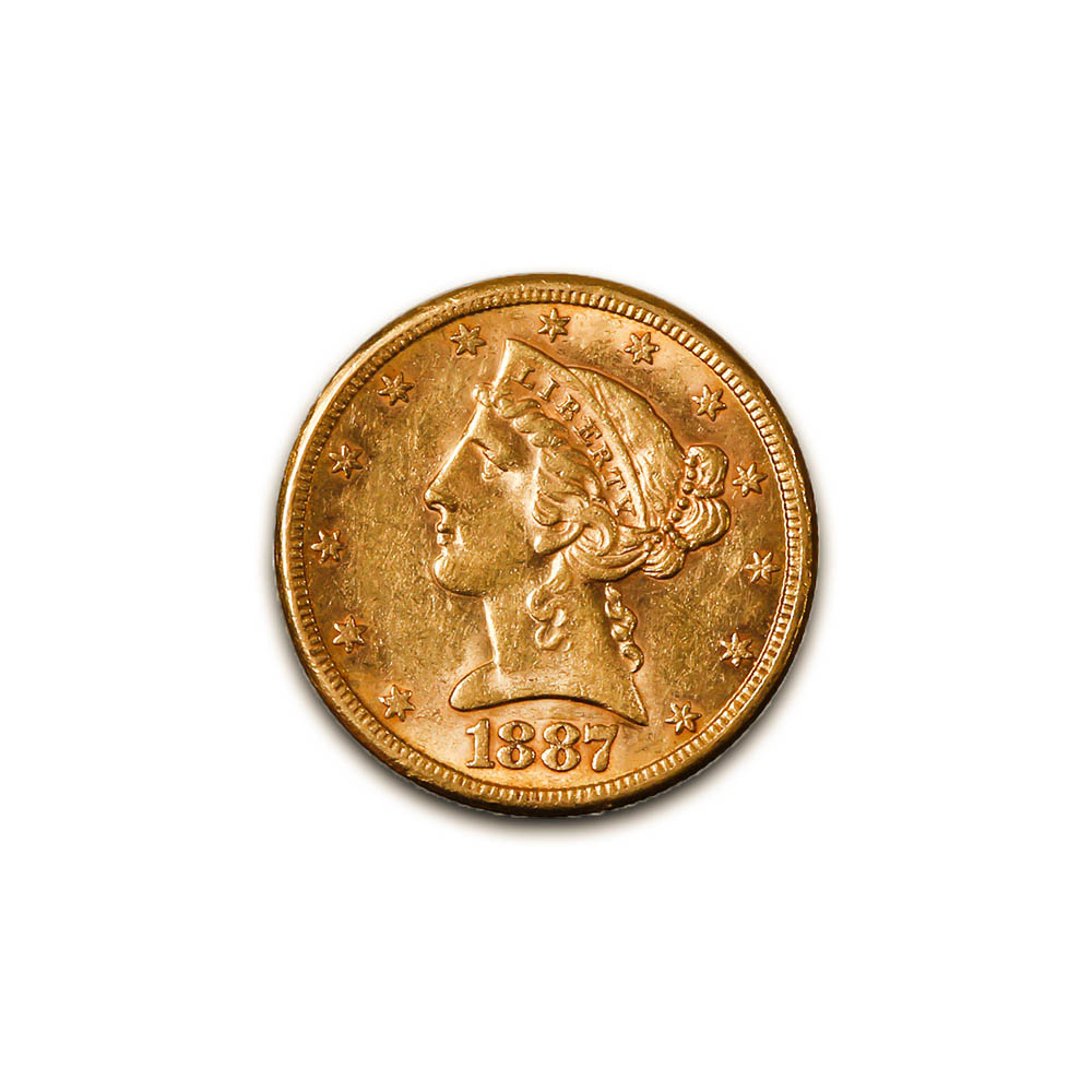 $5 Gold Liberty 1887-S XF
