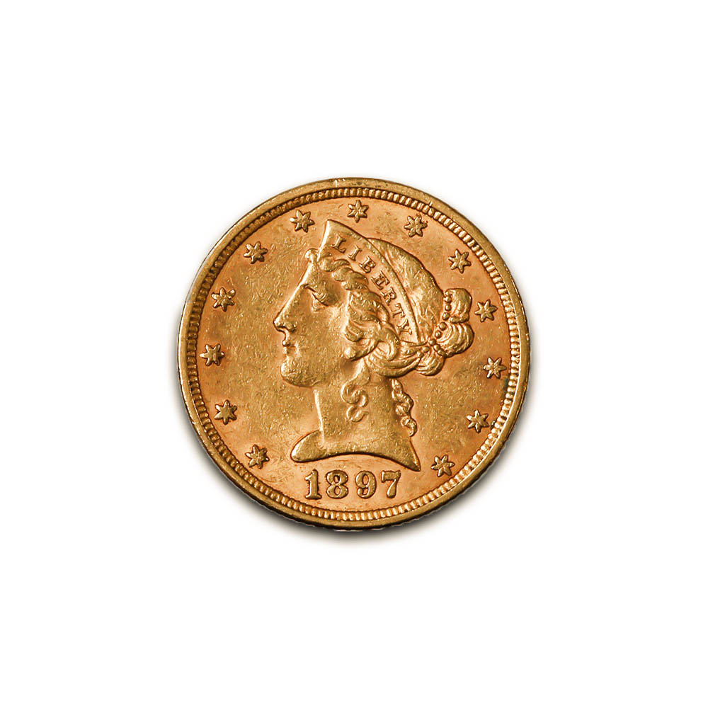 US $5 Liberty Gold Coins XF 1897