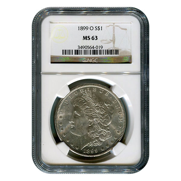 Certified Morgan Silver Dollar 1899-O MS63 NGC