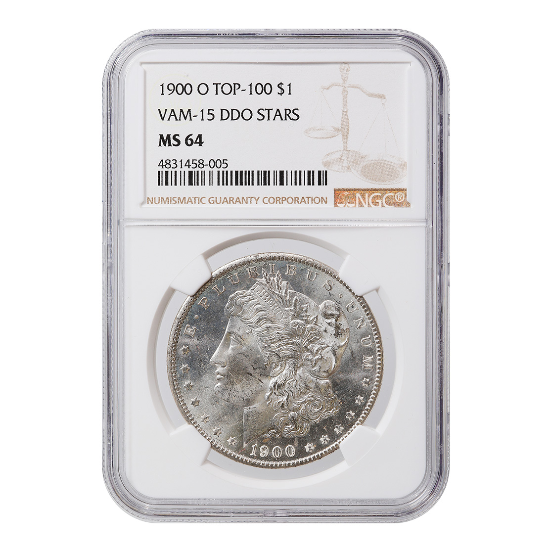 Certified Morgan Silver Dollar 1900-O Top 100 VAM-15 DDO Stars MS64 NGC