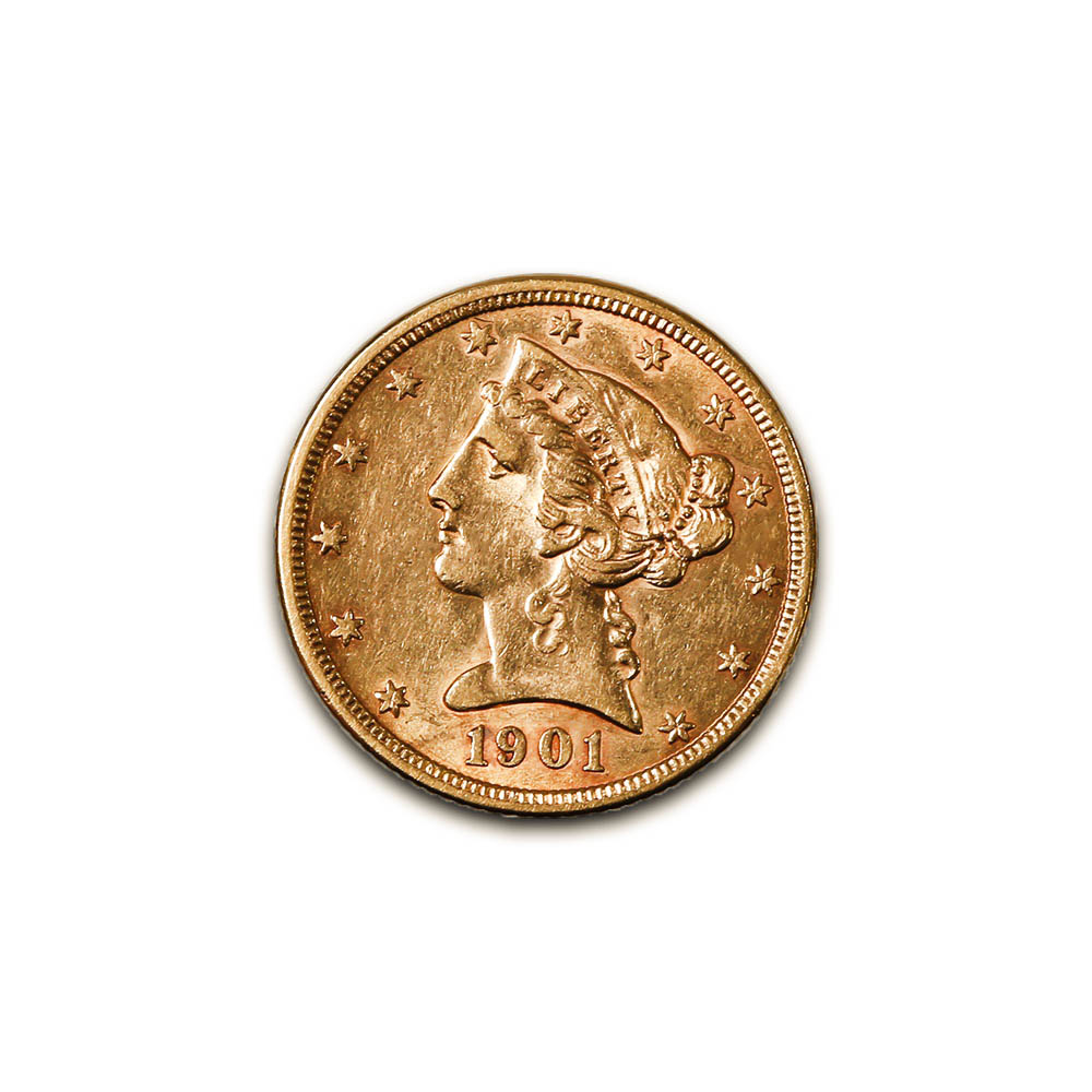 $5 Gold Liberty 1901 XF