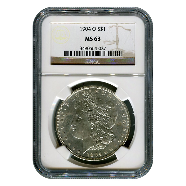 Certified Morgan Silver Dollar 1904-O MS63 NGC