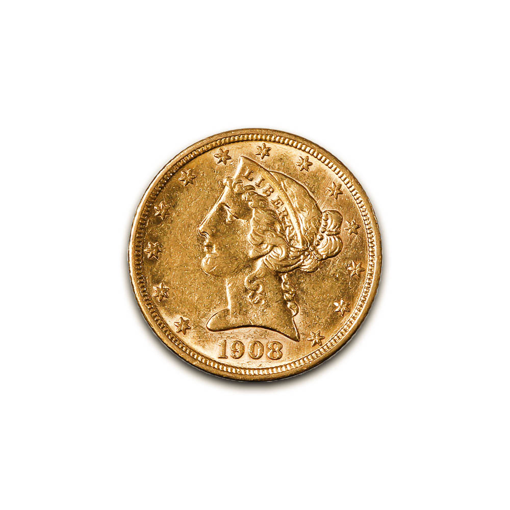 $5 Gold Liberty 1908 XF
