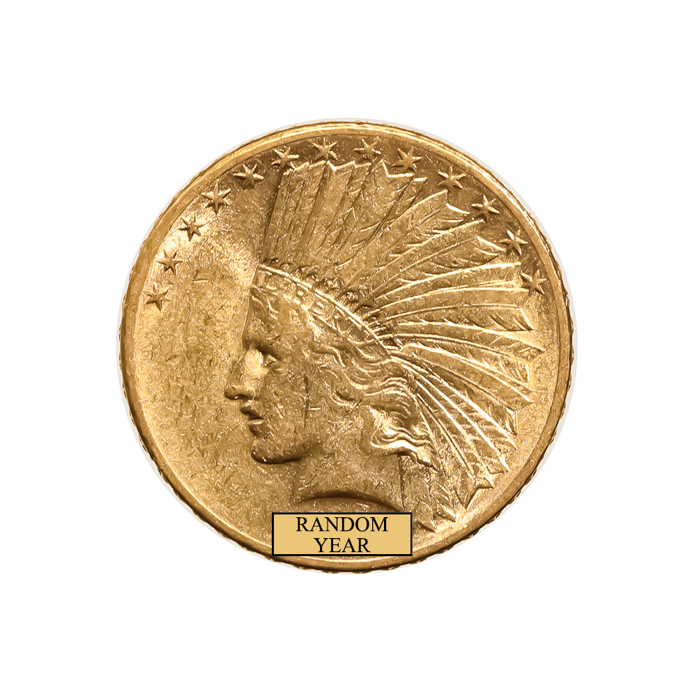 Early Gold Bullion $10 Indian Almost Uncirculated