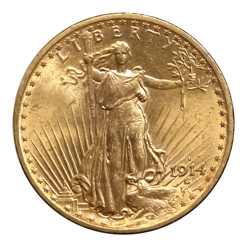 $20 Gold Saint Gaudens 1914-S Uncirculated