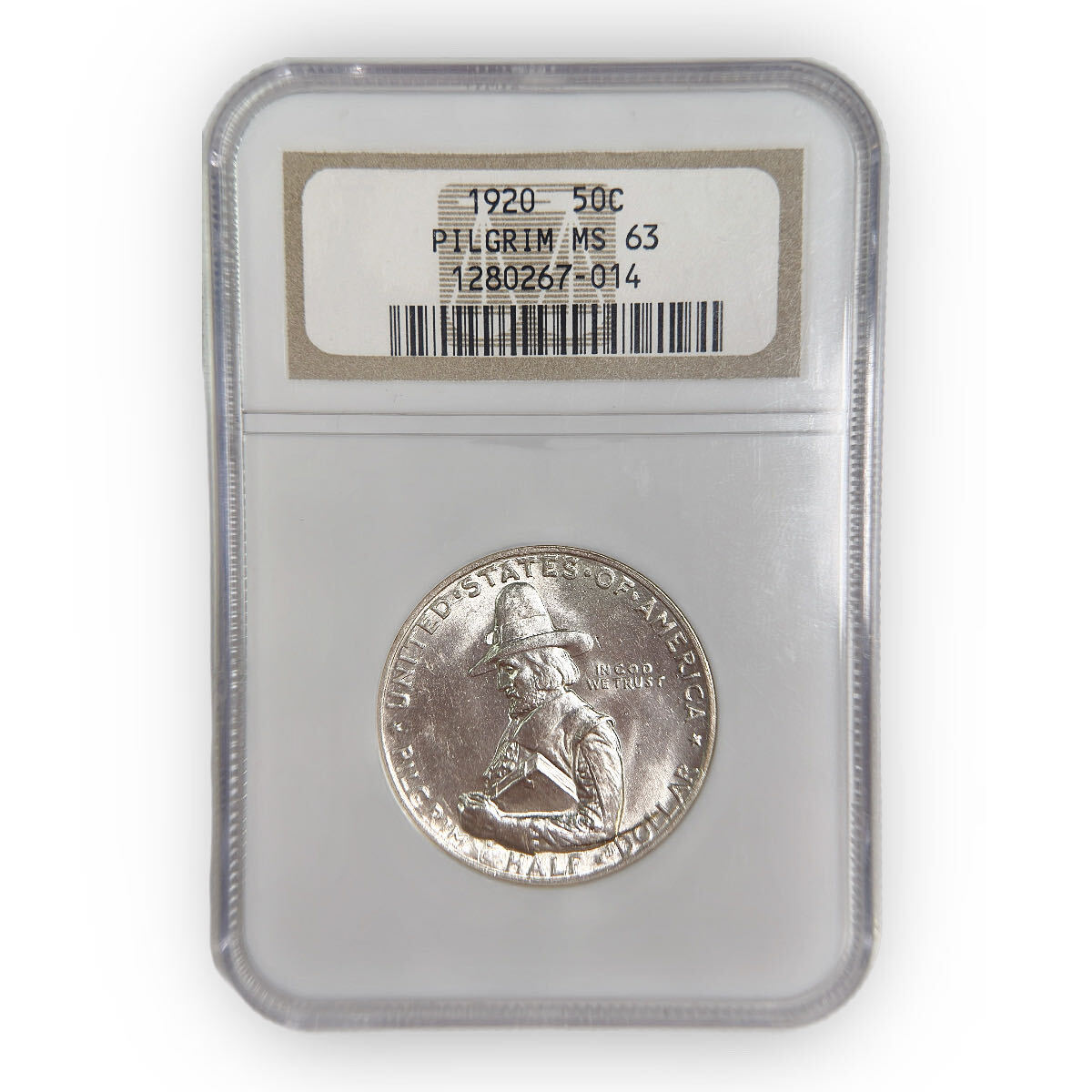 Certified Commemorative Dollar 1920 Pilgrim MS63 NGC