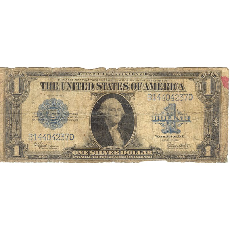 1923 $1 large size silver certificate PR-AG