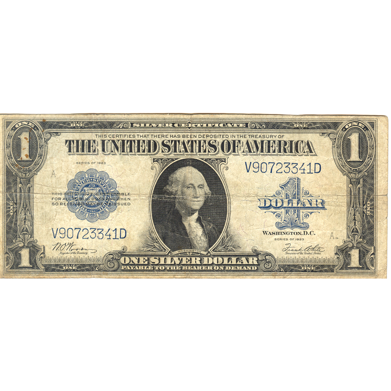 1923 $1 large size silver certificate G-VG