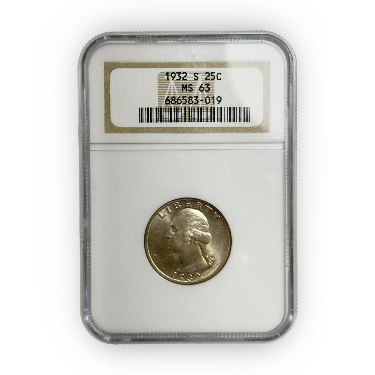 Certified Washington Quarter 1932-S MS63 NGC