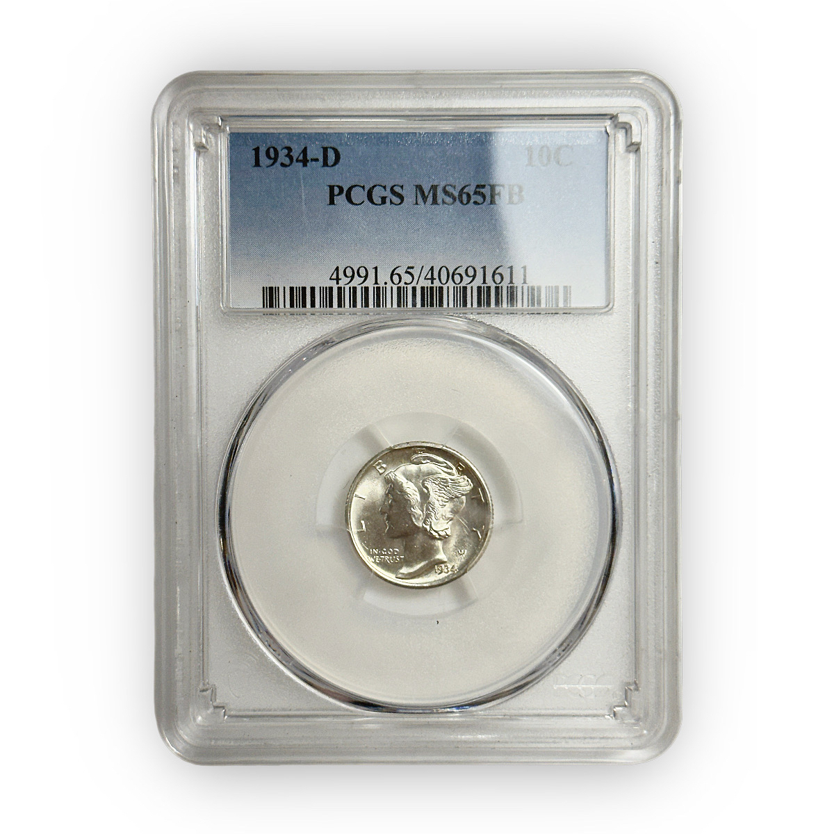 Certified Mercury Dime 1934-D MS65FB PCGS
