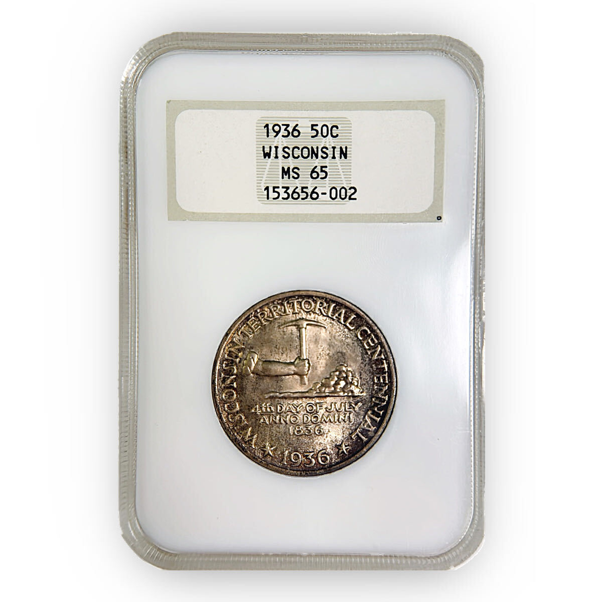 Certified Commemorative Half Dollar 1936 Wisconsin MS65 NGC Light Toning