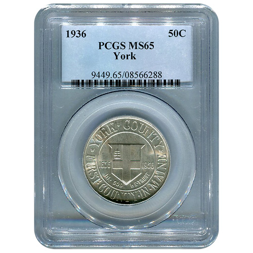 Certified Commemorative Half Dollar York 1936 MS65 PCGS