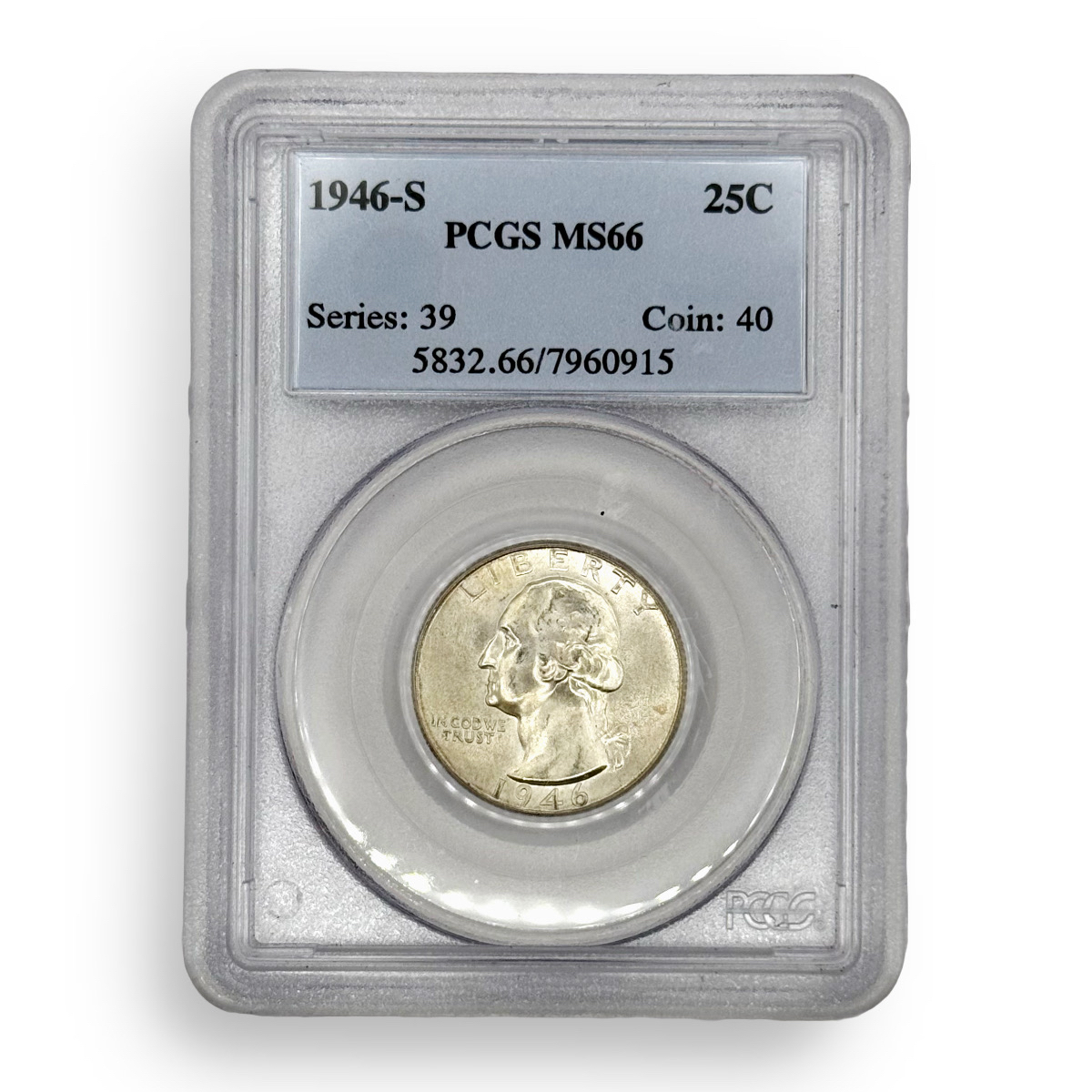 Certified Washington Quarter 1946-S MS66 PCGS