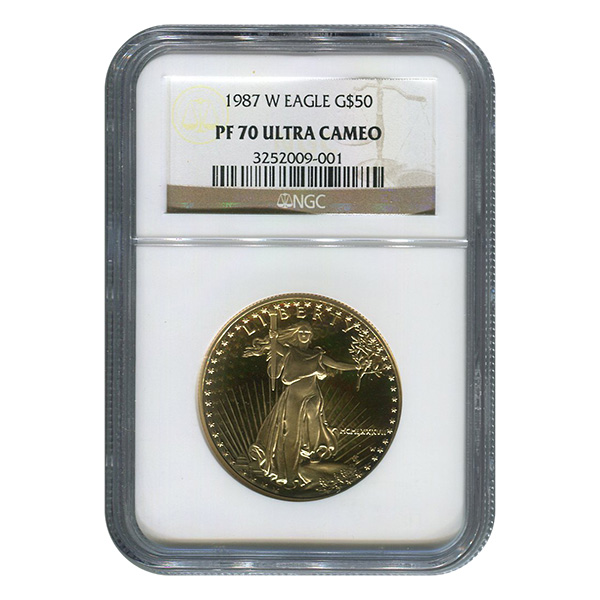 Certified Proof American Gold Eagle $50 1987-W PF70 NGC