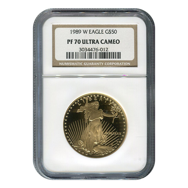 Certified Proof American Gold Eagle $50 1989-W PF70 NGC