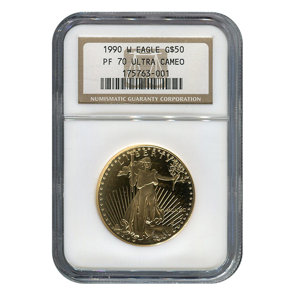 Certified Proof American Gold Eagle $50 1990-W PF70 NGC