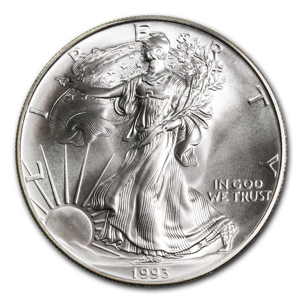 1993 Silver American Eagle BU 1 oz $1 Dollar Coin Uncirculated U.S Mint