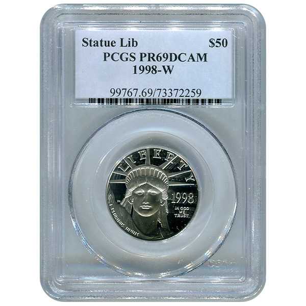 Certified Platinum American Eagle Proof 1998-W Half Ounce PR69DCAM PCGS
