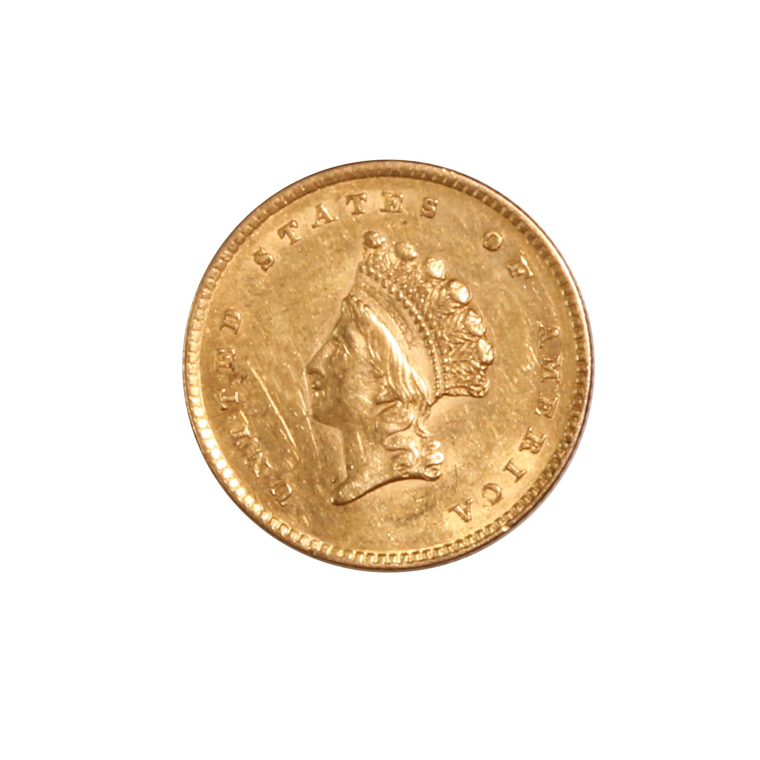 $1 Gold Liberty 1854 Type II AU