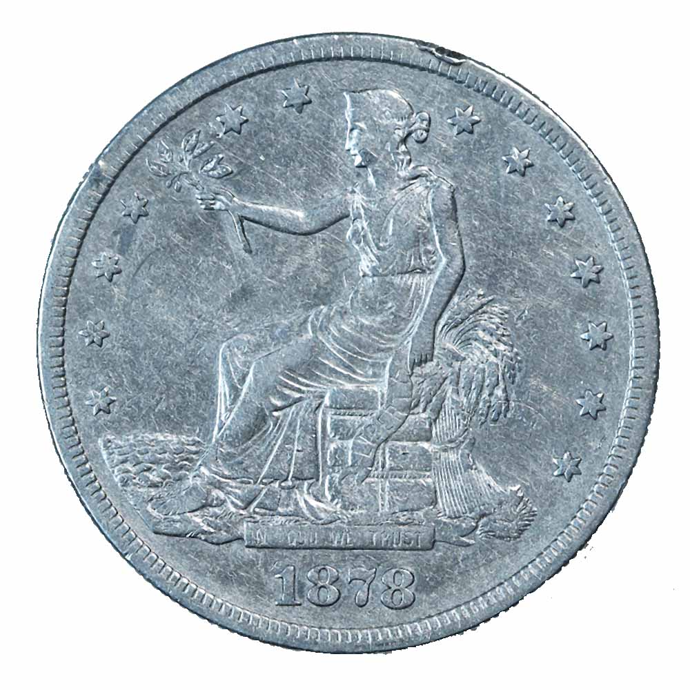 U.S. Trade Dollar 1878-S XF details cleaned & rim bumps